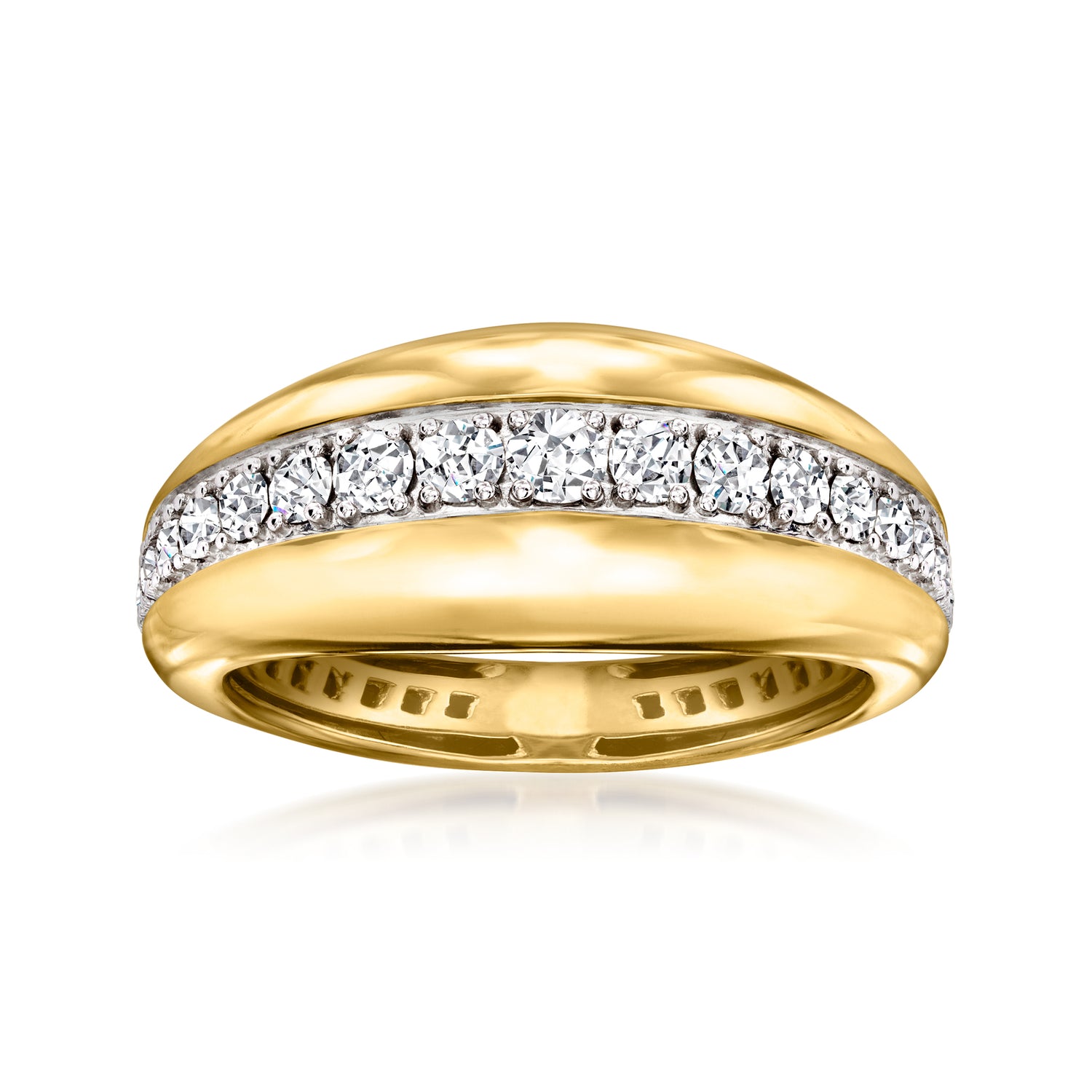 .50 ct. t.w. Diamond Tapered Ring in 18kt Gold Over Sterling