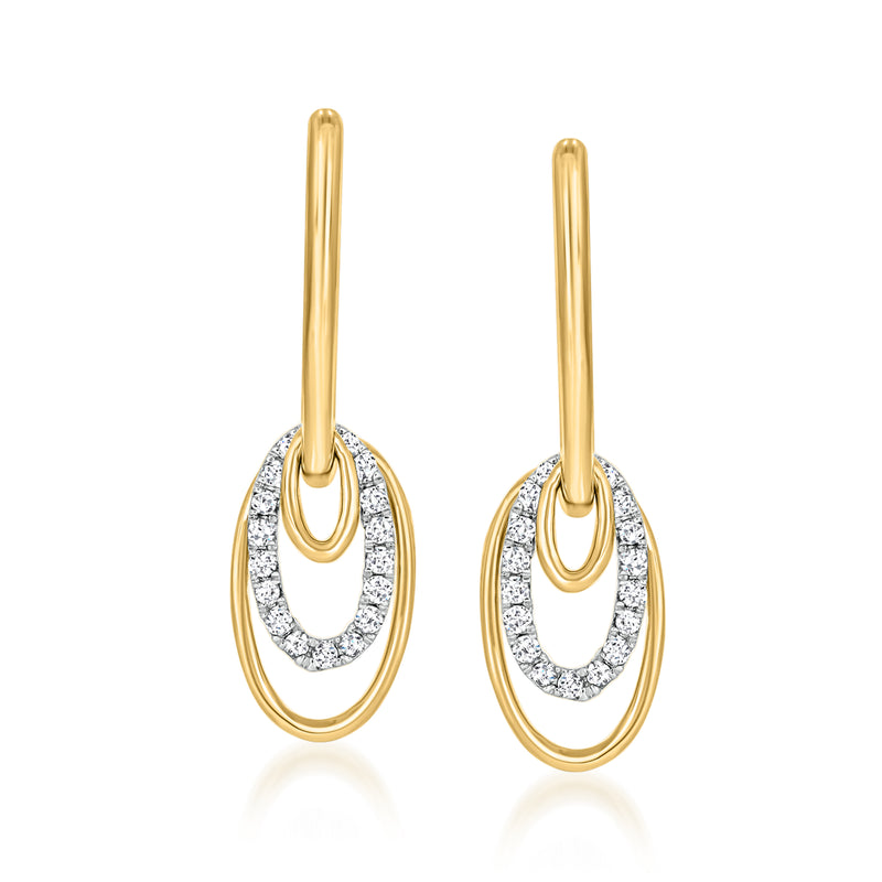 Diamond multi-oval drop earrings in 18kt gold over sterling