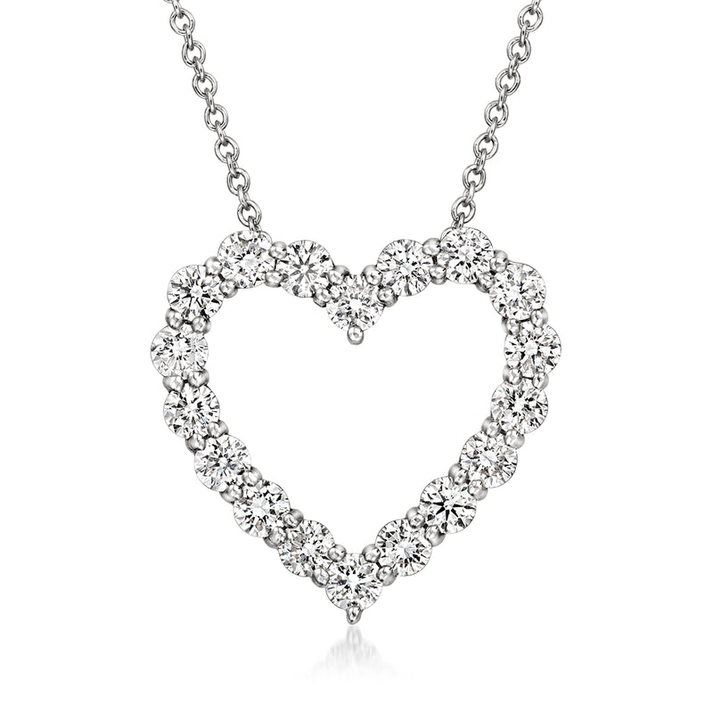 Heart pendant necklace with lab-grown diamonds in 14kt white gold