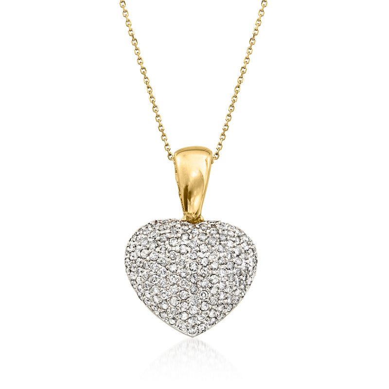 Diamond heart pendant necklace in 14kt yellow gold