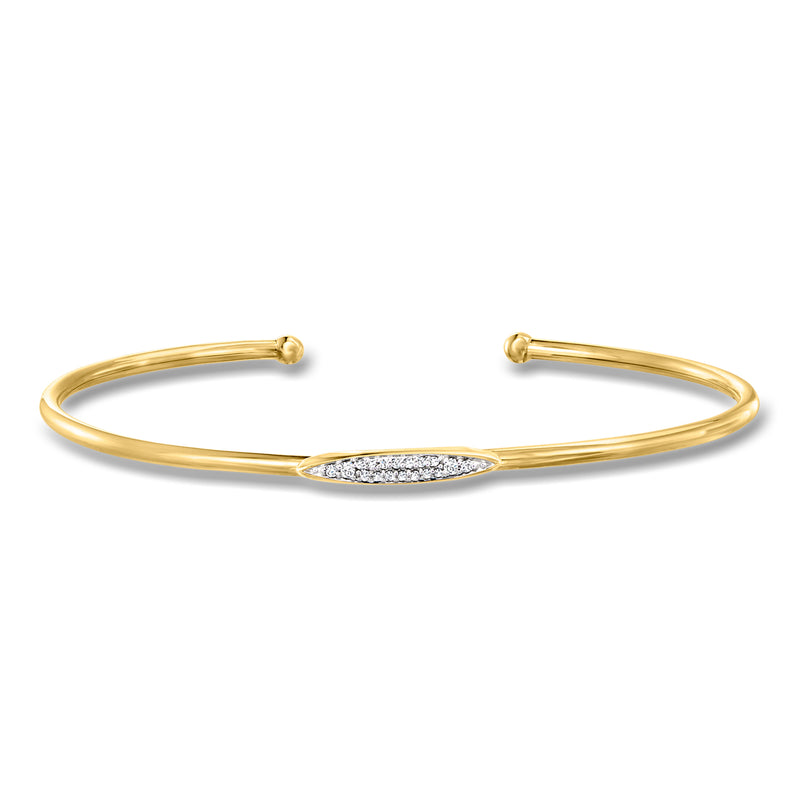 Charles Garnier Luxe diamond cuff bracelet in 14k yellow gold