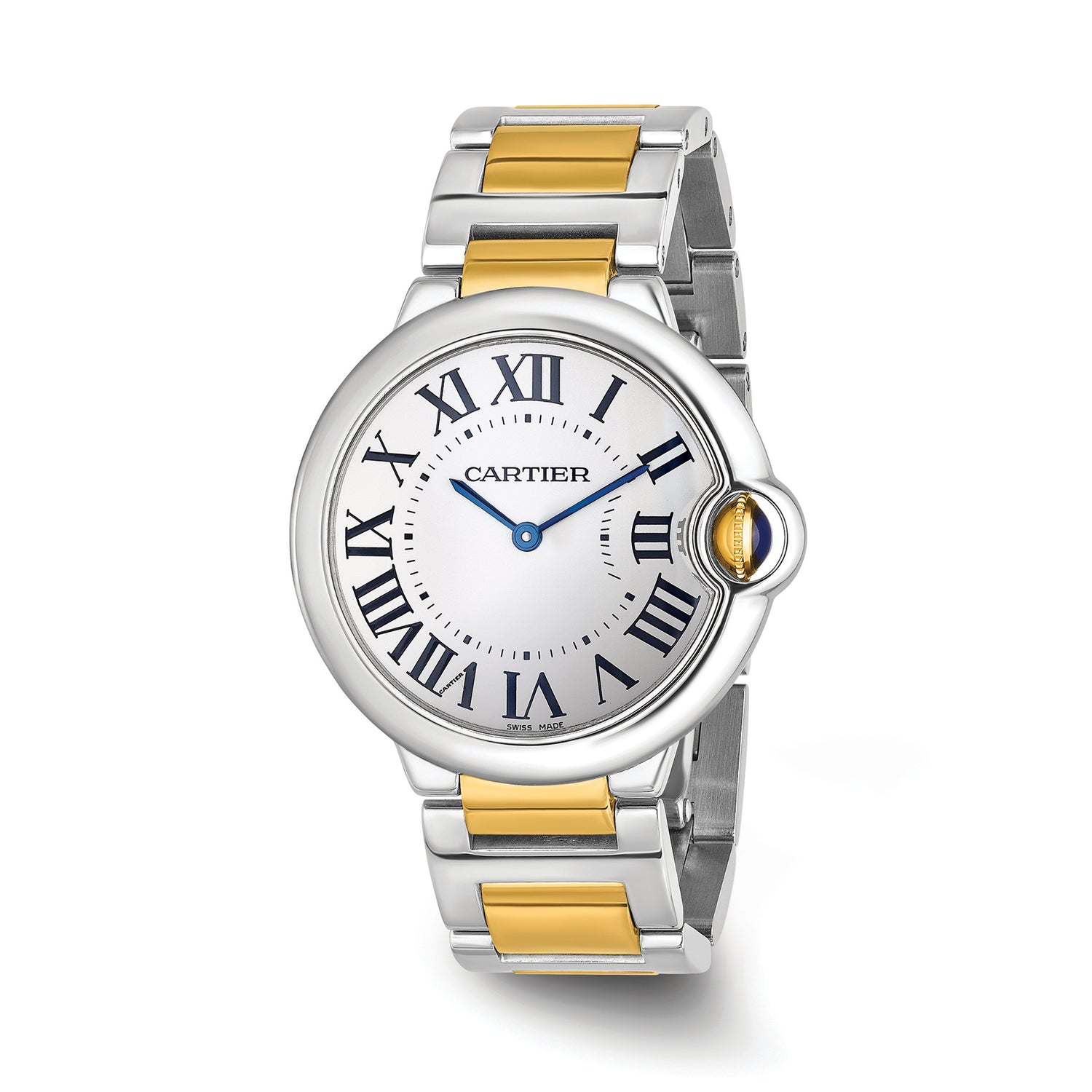 Pre-Owned Cartier Balloon Bleu Women's 36mm Stainless Steel and 18kt Yellow Gold Watch