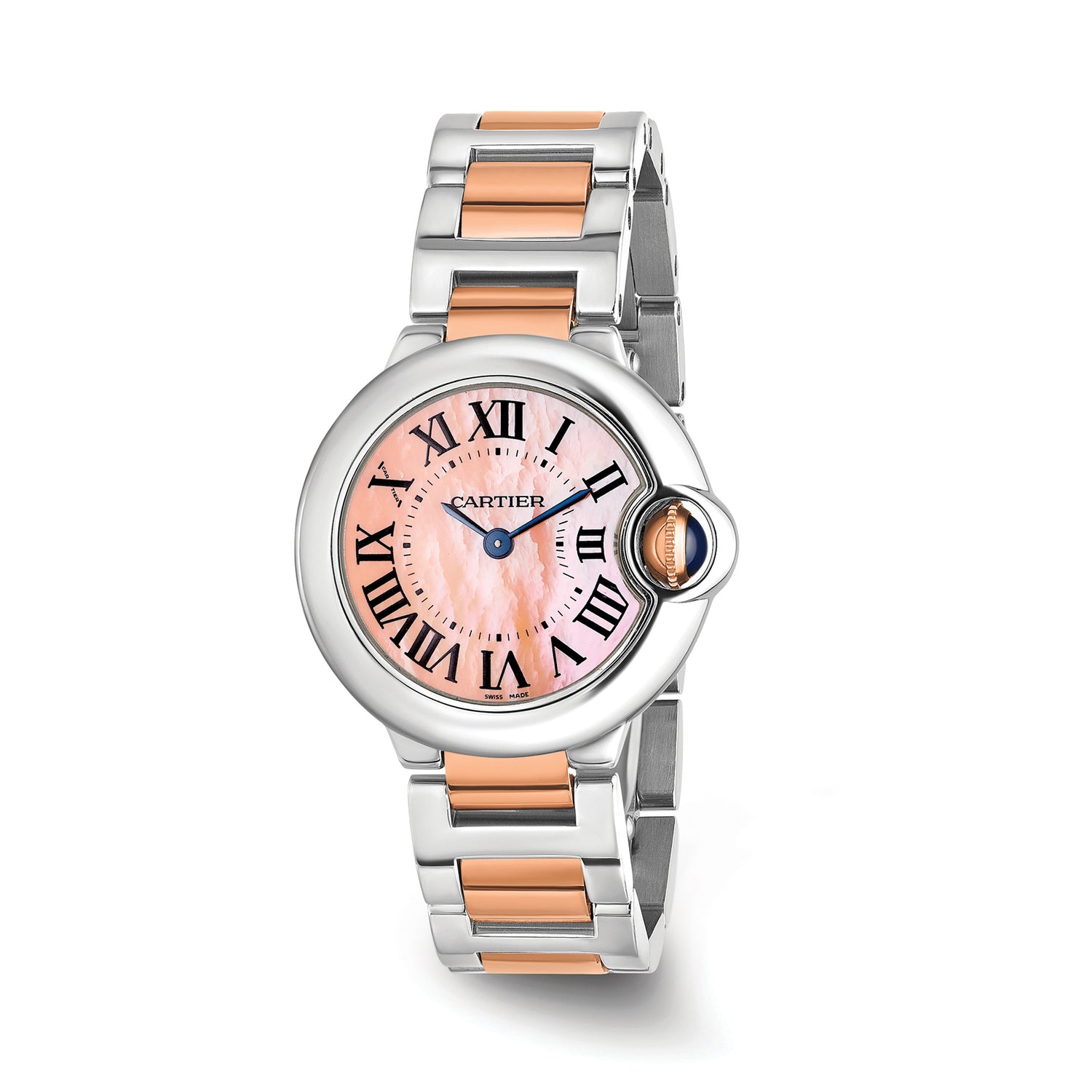 Pre-Owned Cartier Balloon Bleu Women's 28mm Stainless Steel and 18kt Rose Gold Watch