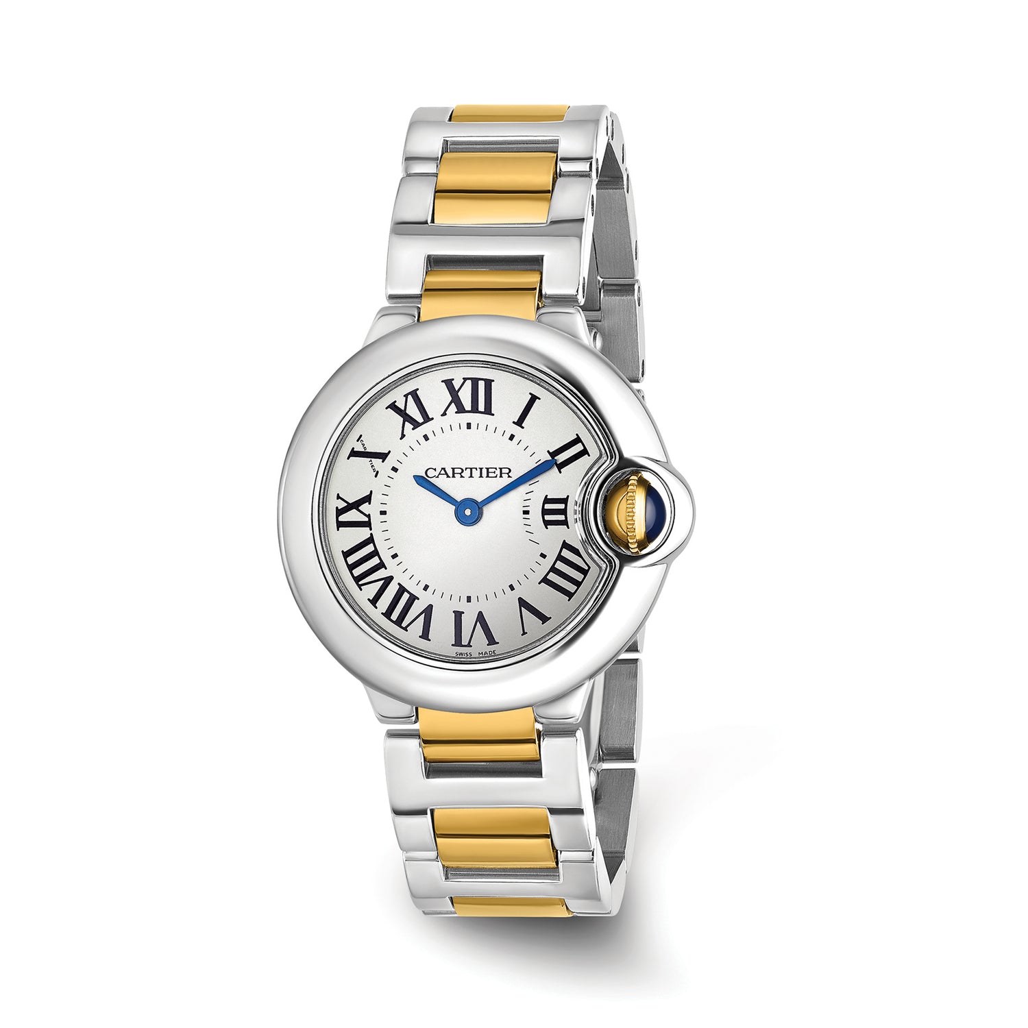 Pre-Owned Cartier Balloon Bleu Women's 28mm Stainless Steel and 18kt Yellow Gold Watch