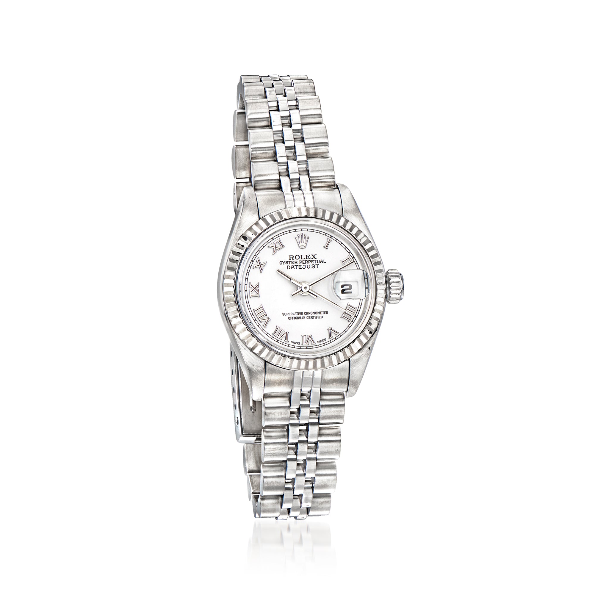 PreOwned Rolex Datejust Womens 26mm Automatic Stainless Steel and 18kt White Gold Watch