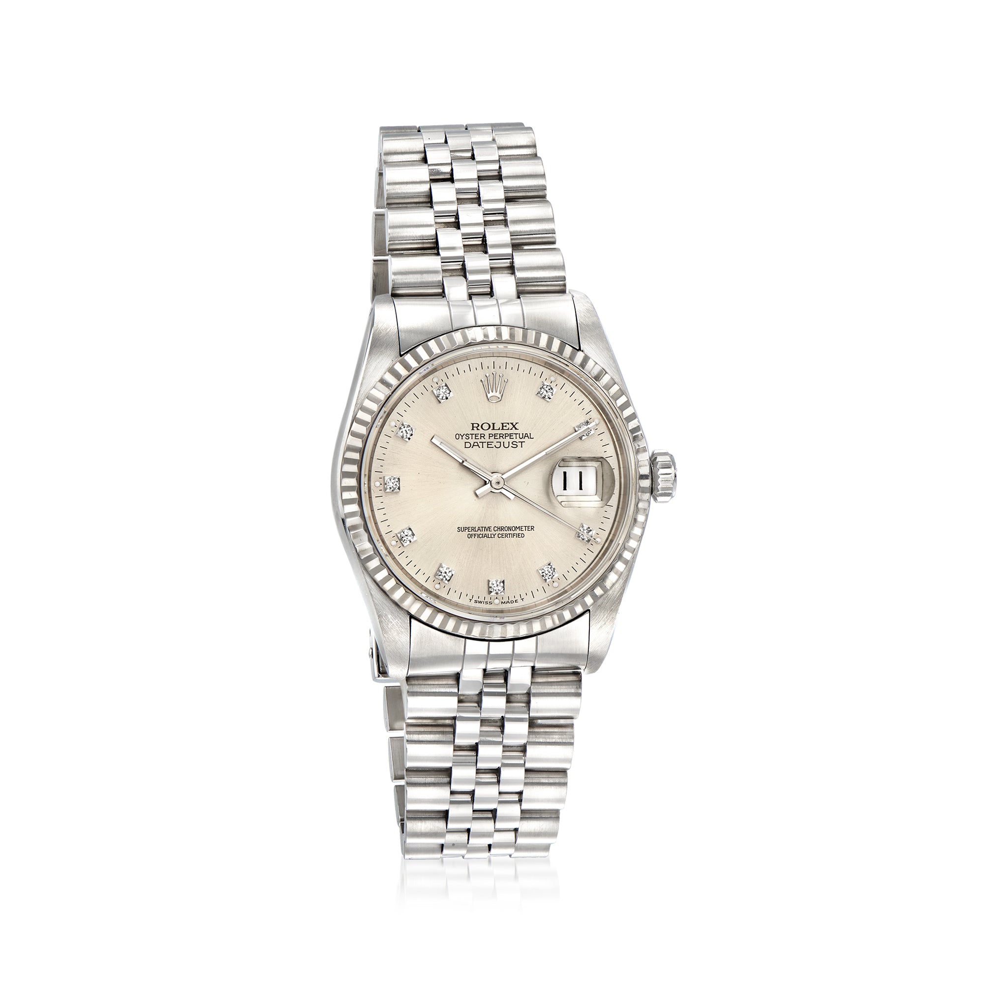 PreOwned Rolex Datejust Mens 36mm Automatic Stainless Steel and 18kt White Gold Watch