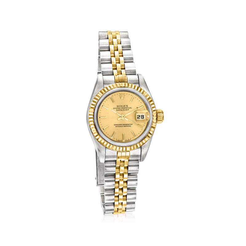 Pre-owned Rolex Datejust watch with two-tone stainless steel and 18kt yellow gold bracelet