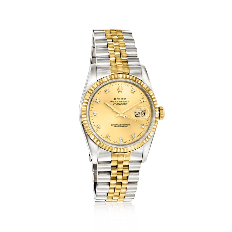 Men's two-tone Rolex Datejust 36mm automatic wristwatch in steel & yellow gold