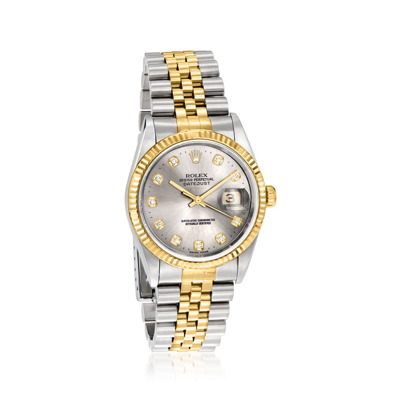 Rolex Datejust men's 36mm automatic two-tone gold and steel watch with bracelet