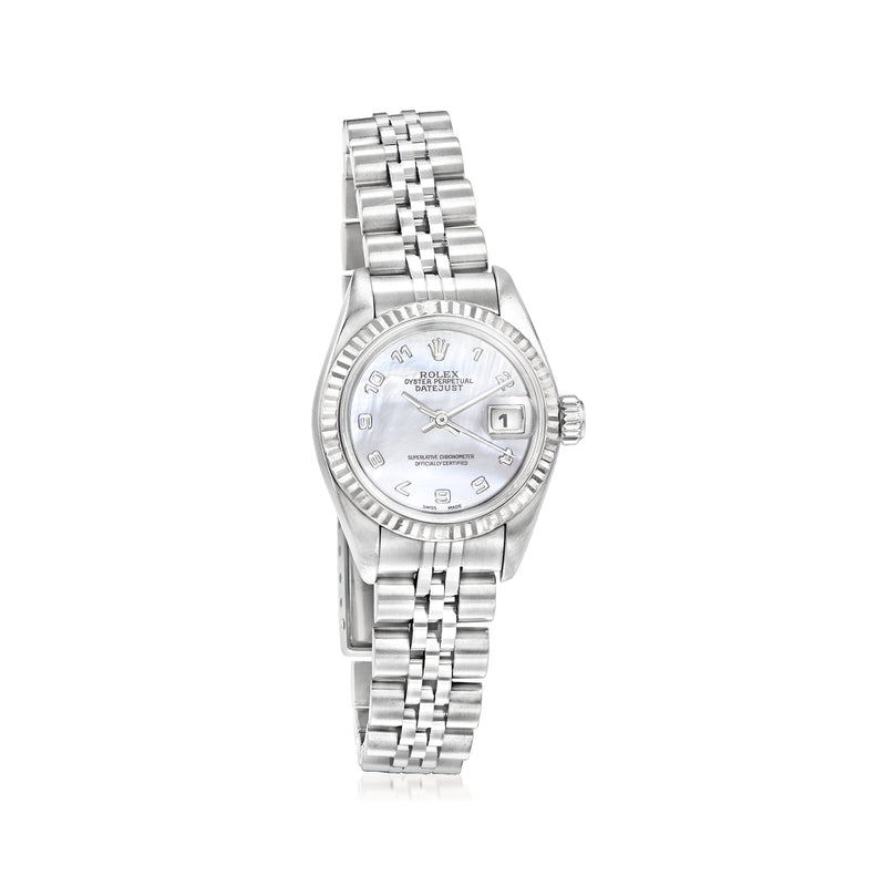 Pre-owned Rolex Datejust women's watch, stainless steel bracelet, white dial with date
