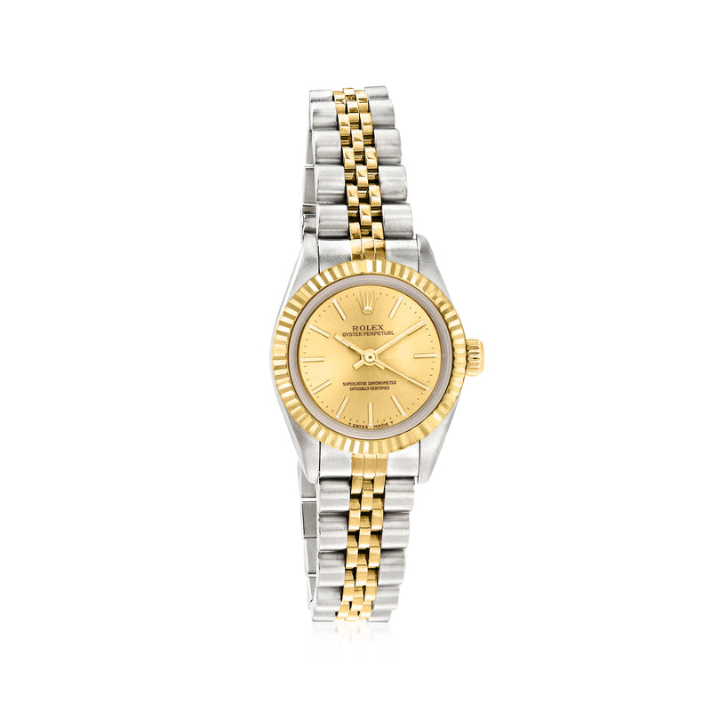 Rolex Oyster Perpetual watch, yellow dial, two-tone stainless steel and 18kt yellow gold