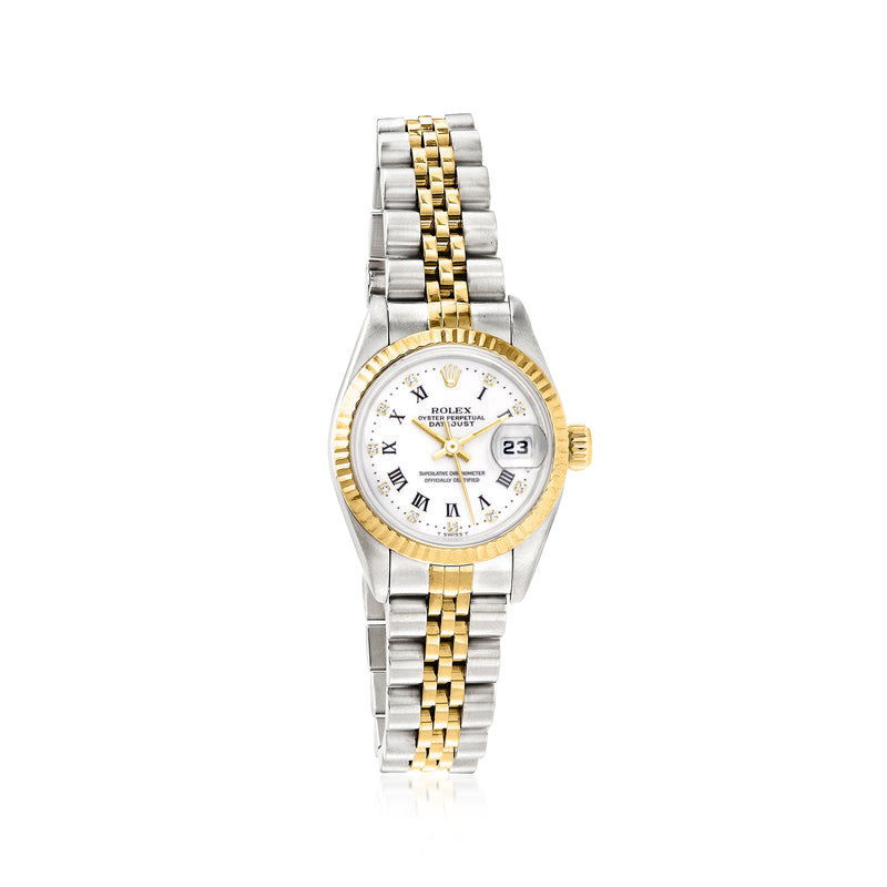 Rolex Datejust two-tone stainless steel and 18k yellow gold wristwatch, roman dial