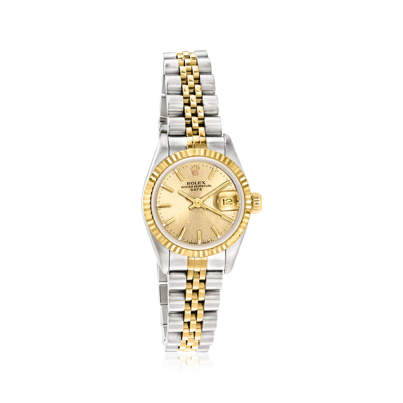Women's Rolex Date 26mm wristwatch, two-tone stainless steel and 18kt yellow gold