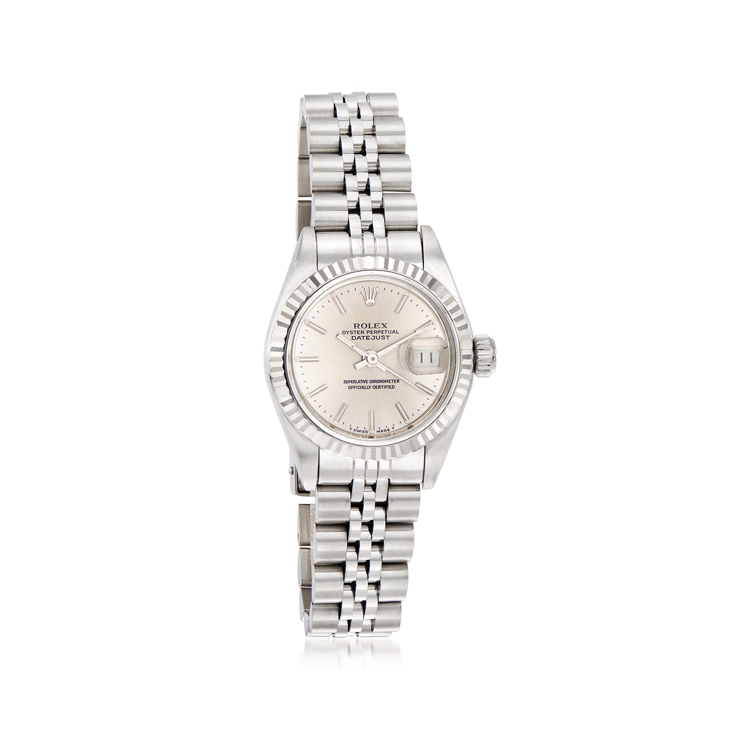PreOwned Rolex Datejust Womens 26mm Automatic Stainless Steel and 18kt White Gold Watch