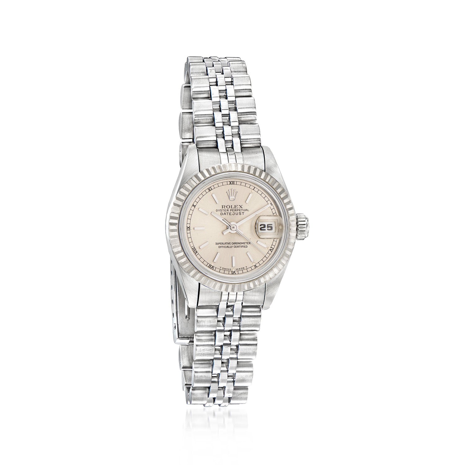 PreOwned Rolex Datejust Womens 26mm Automatic Stainless Steel and 18kt White Gold Watch