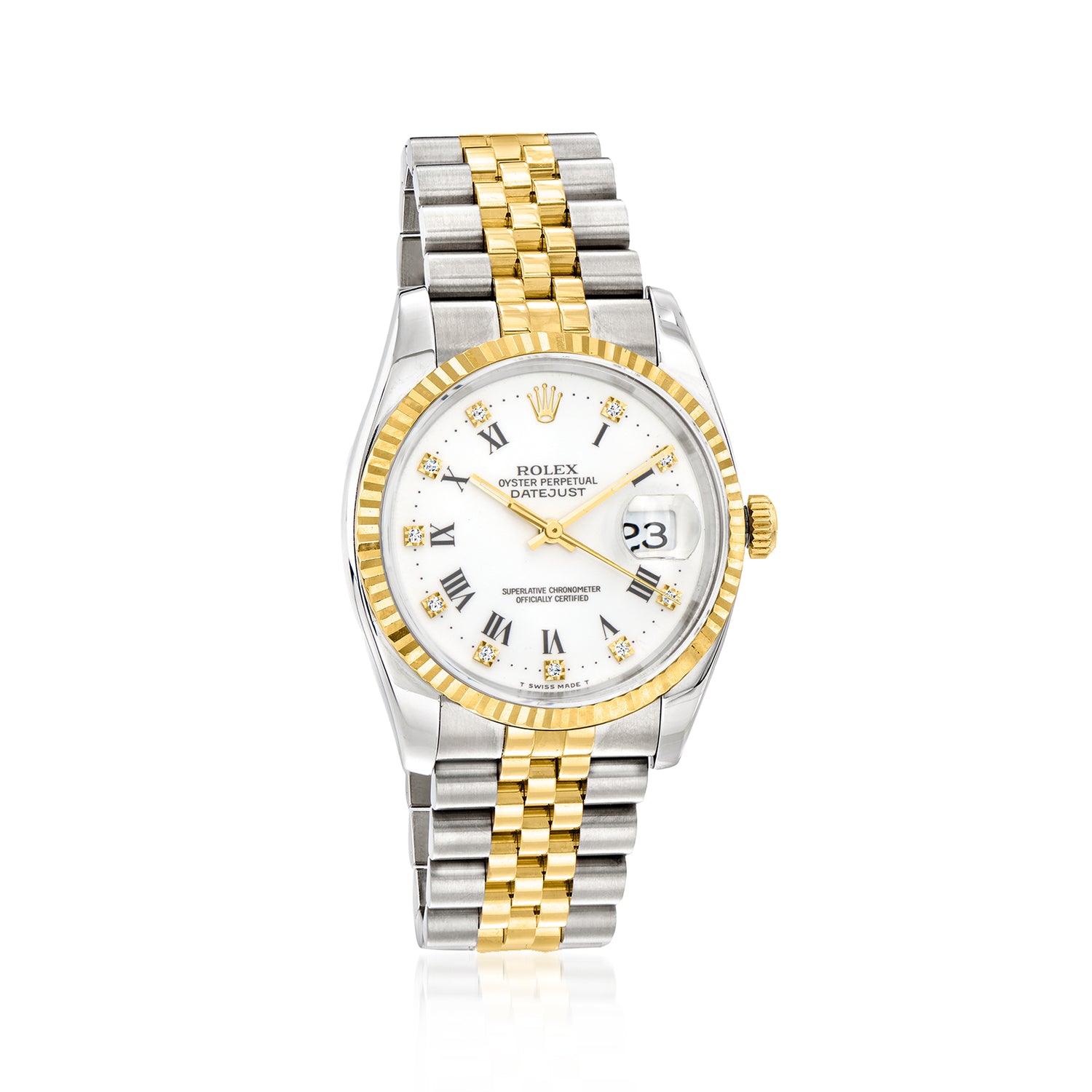 PreOwned Rolex Datejust Mens 36mm Automatic Stainless Steel and 18kt Yellow Gold Watch