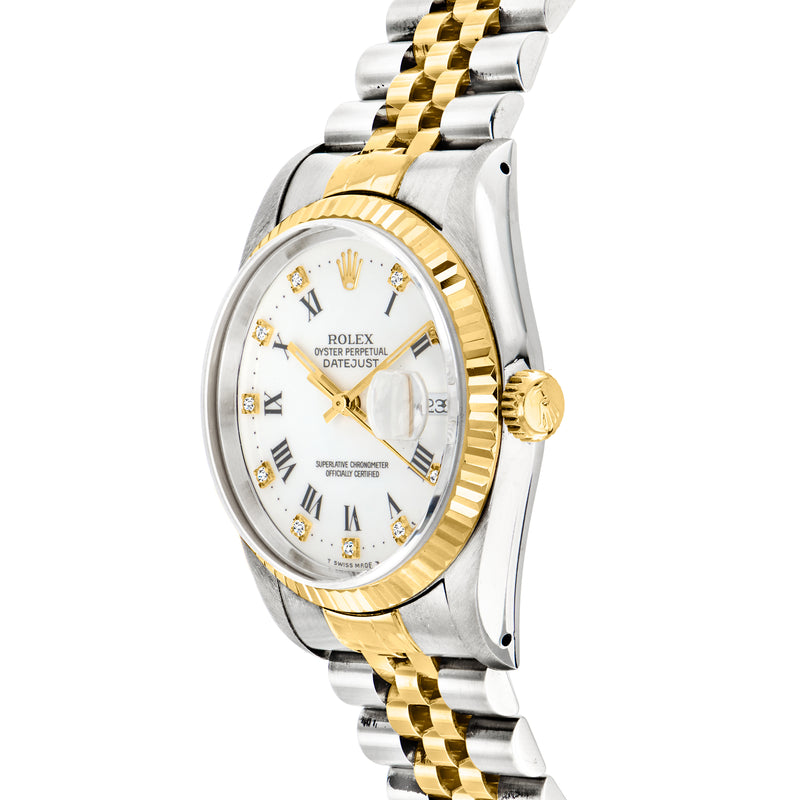 Pre-Owned Rolex Datejust Men's 36mm Automatic Stainless Steel and 18kt Yellow Gold Watch