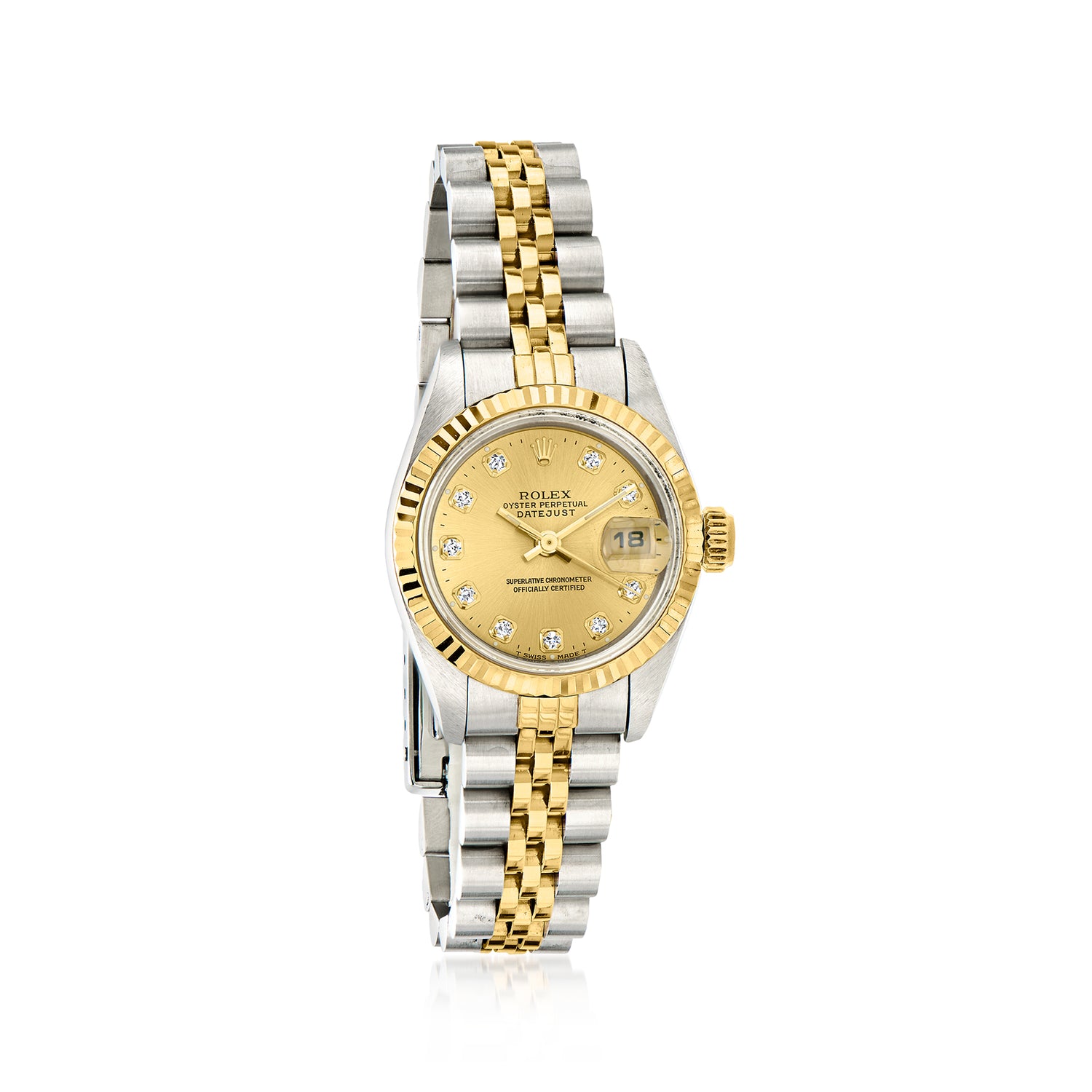 PreOwned Rolex Datejust Womens 26mm Automatic Stainless Steel and 18kt Yellow Gold Watch