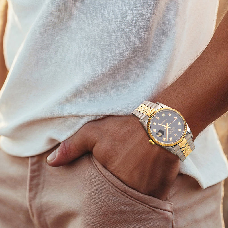 Pre-Owned Rolex Datejust Men's 36mm Automatic Stainless Steel and 18kt Yellow Gold Watch