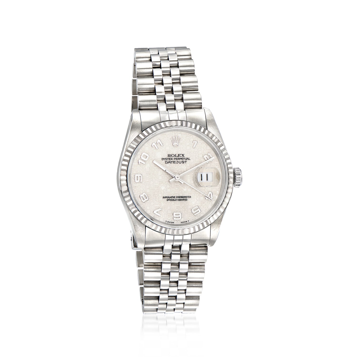 PreOwned Rolex Datejust Mens 36mm Automatic Stainless Steel and 18kt White Gold Watch