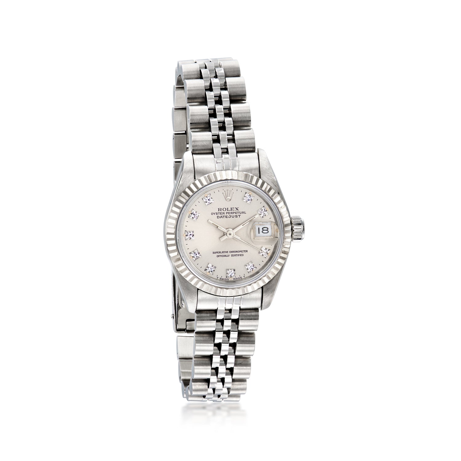 PreOwned Rolex Datejust Womens 26mm Automatic Stainless Steel and 18kt White Gold Watch