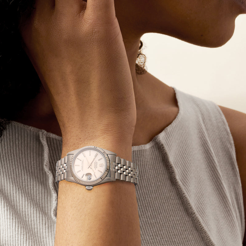 Pre-Owned Rolex Datejust Women's 31mm Automatic Stainless Steel and 18kt White Gold Watch