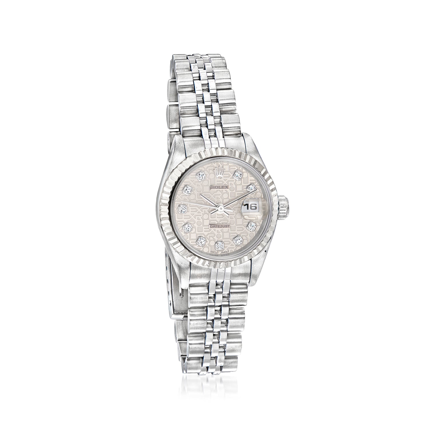 PreOwned Rolex Datejust Womens 26mm Automatic Stainless Steel and 18kt White Gold Watch