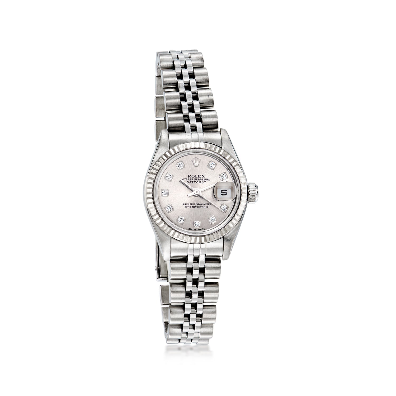 PreOwned Rolex Datejust Womens 26mm Automatic Stainless Steel and 18kt White Gold Watch PreOwned Rolex Datejust Womens 26mm Automatic Stainless Steel and 18kt White Gold Watch