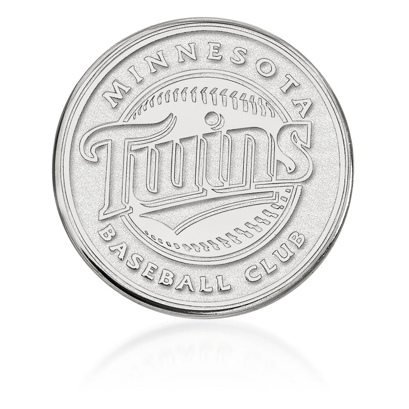 Minnesota Twins 14kt white gold baseball lapel pin with circular team logo