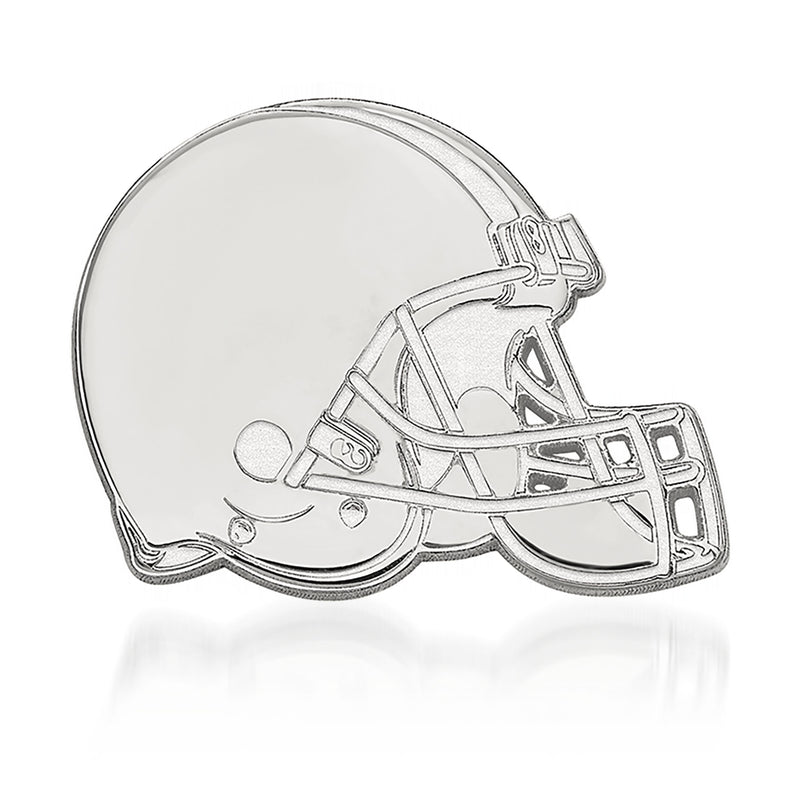 14kt white gold NFL Cleveland Browns lapel pin, football helmet design