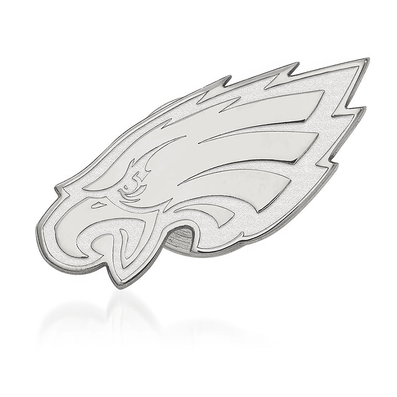 14kt white gold Philadelphia Eagles logo lapel pin with raised eagle design