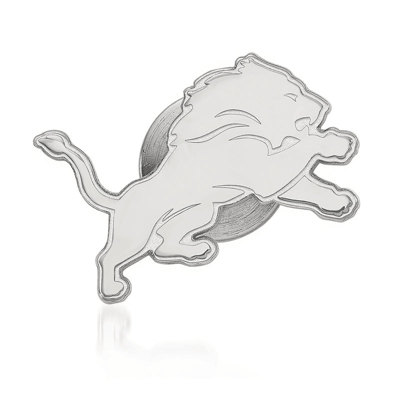 14kt white gold NFL Detroit Lions lapel pin with raised lion silhouette