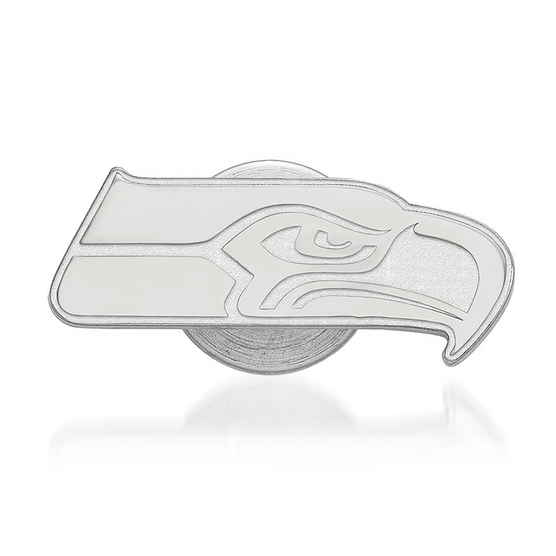14kt white gold Seattle Seahawks lapel pin with team logo