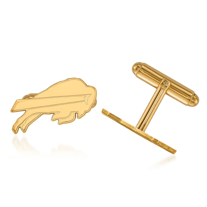14kt yellow gold Buffalo Bills cuff links with buffalo logo