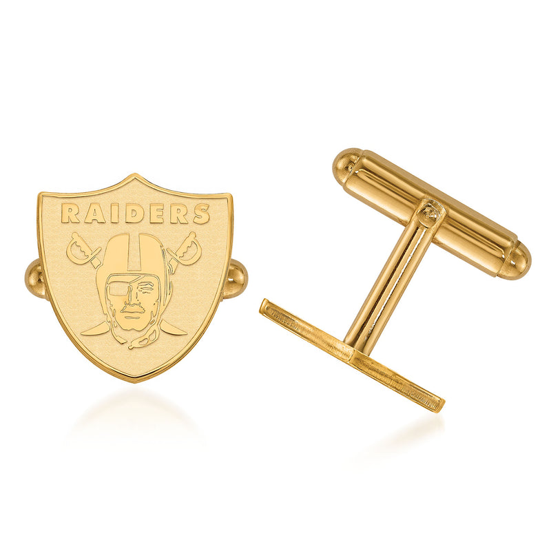 14kt yellow gold NFL Raiders shield cuff links