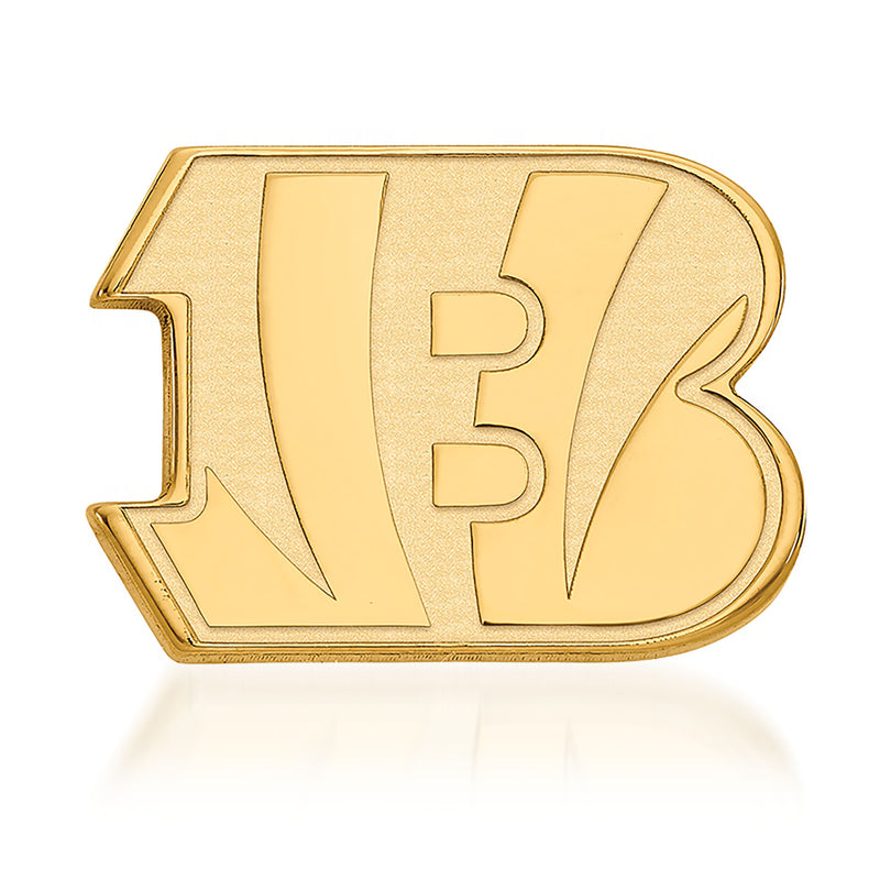 14kt yellow gold Cincinnati Bengals NFL lapel pin with bold team number 13