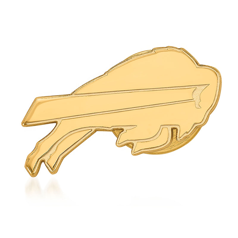 14kt yellow gold Buffalo Bills lapel pin with buffalo outline
