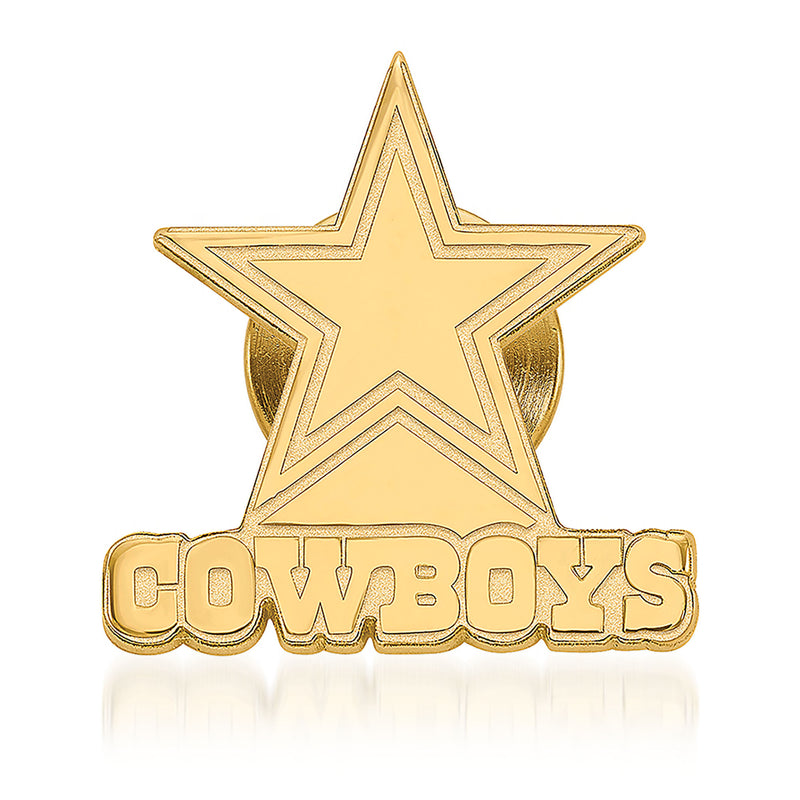 14kt yellow gold Dallas Cowboys star and COWBOYS lapel pin