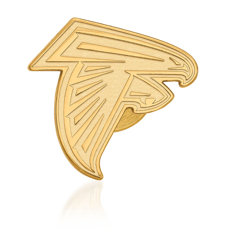 14kt yellow gold Atlanta Falcons lapel pin with embossed bird logo