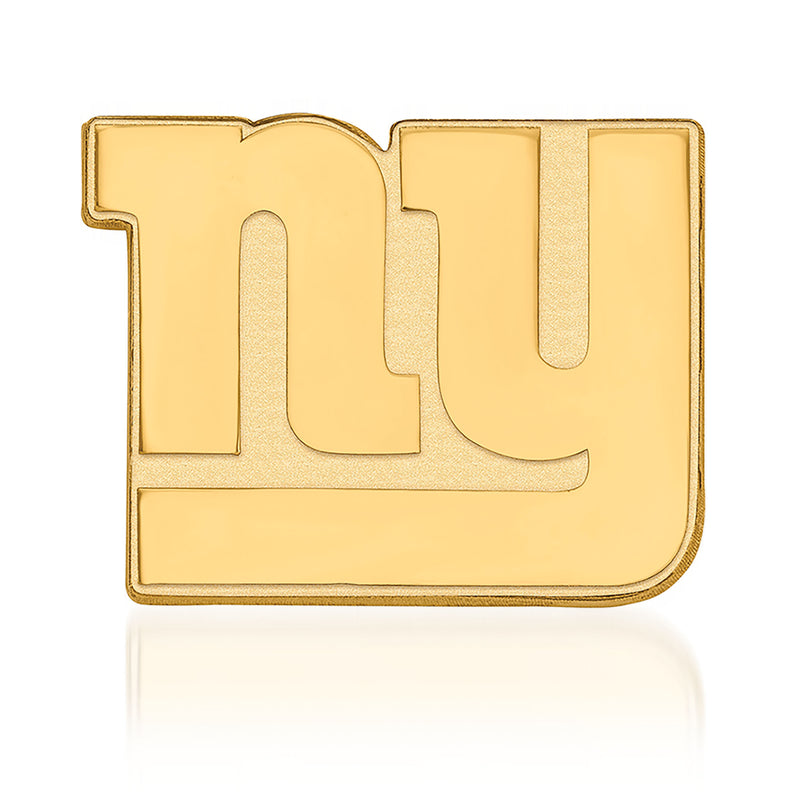 14kt yellow gold New York Giants lapel pin with raised team logo letters