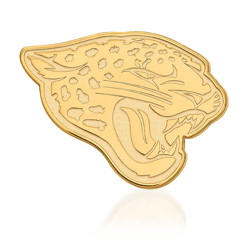 14kt yellow gold Jacksonville Jaguars lapel pin with jaguar head relief design