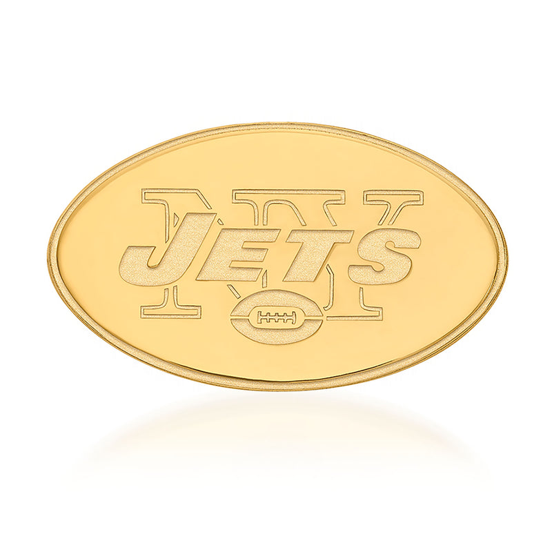 14kt yellow gold New York Jets oval lapel pin
