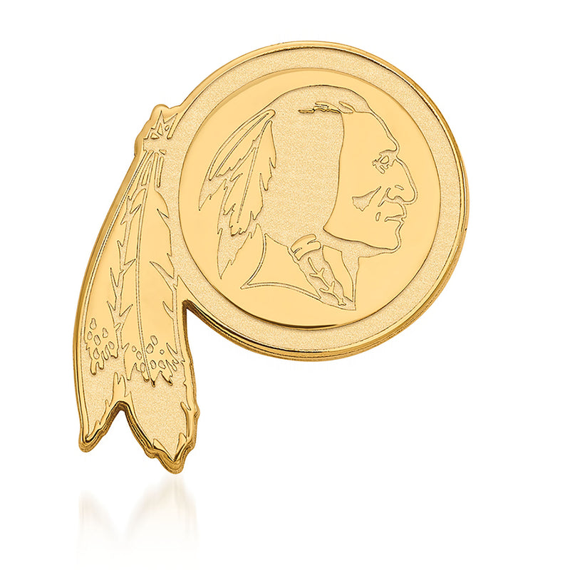 14kt yellow gold lapel pin with NFL Washington team logo medallion