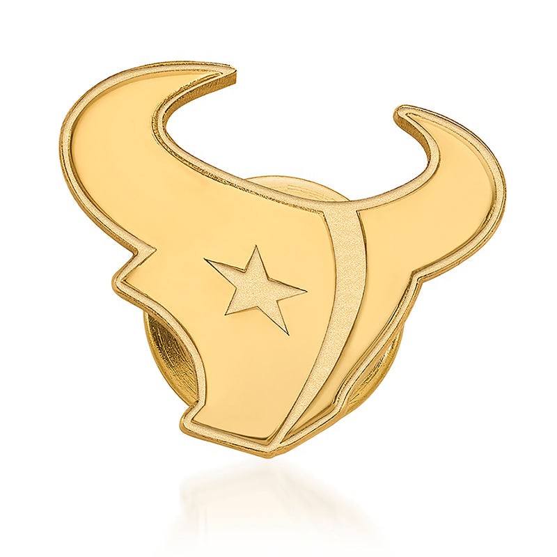 14kt yellow gold Houston Texans lapel pin with star and shield design