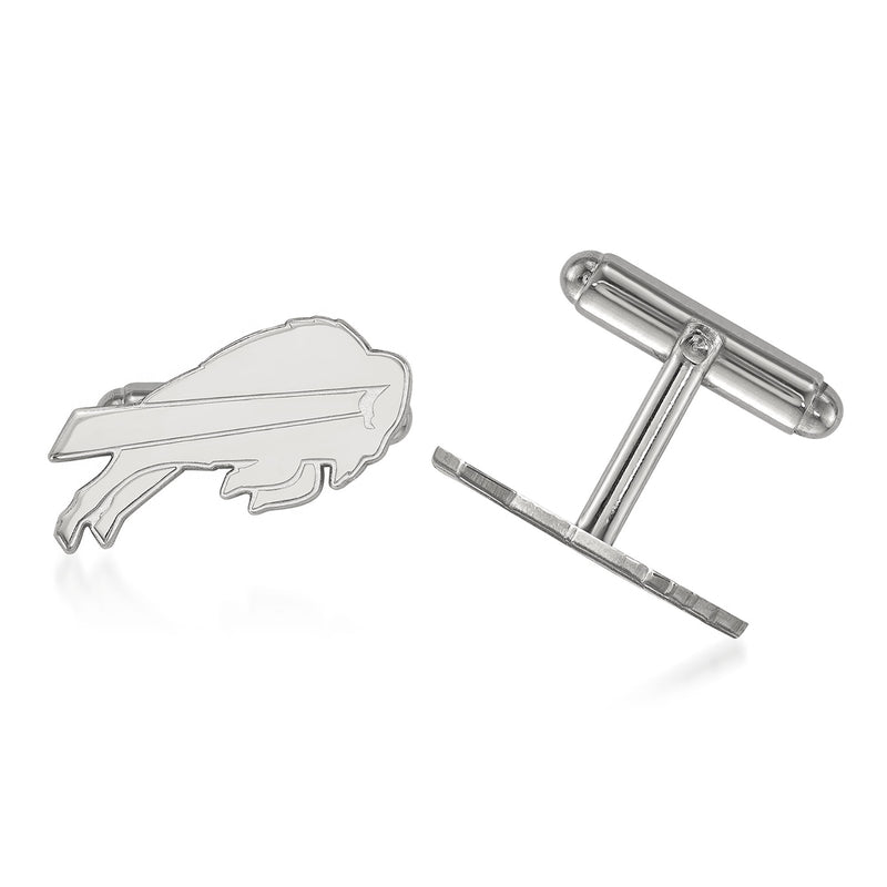Sterling silver Buffalo Bills logo cuff links with swivel bar backs