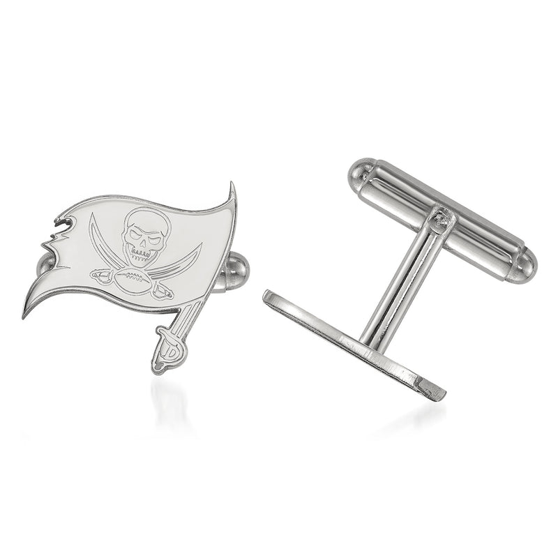 Sterling silver Tampa Bay Buccaneers pirate flag cuff links with skull and crossbones