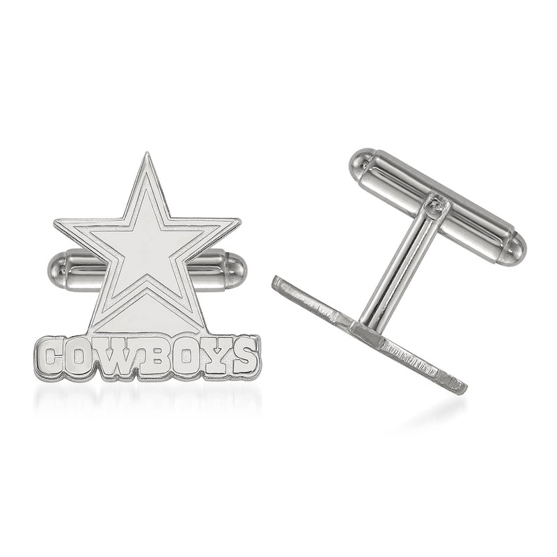 Sterling silver Dallas Cowboys logo cuff links, star and team name design