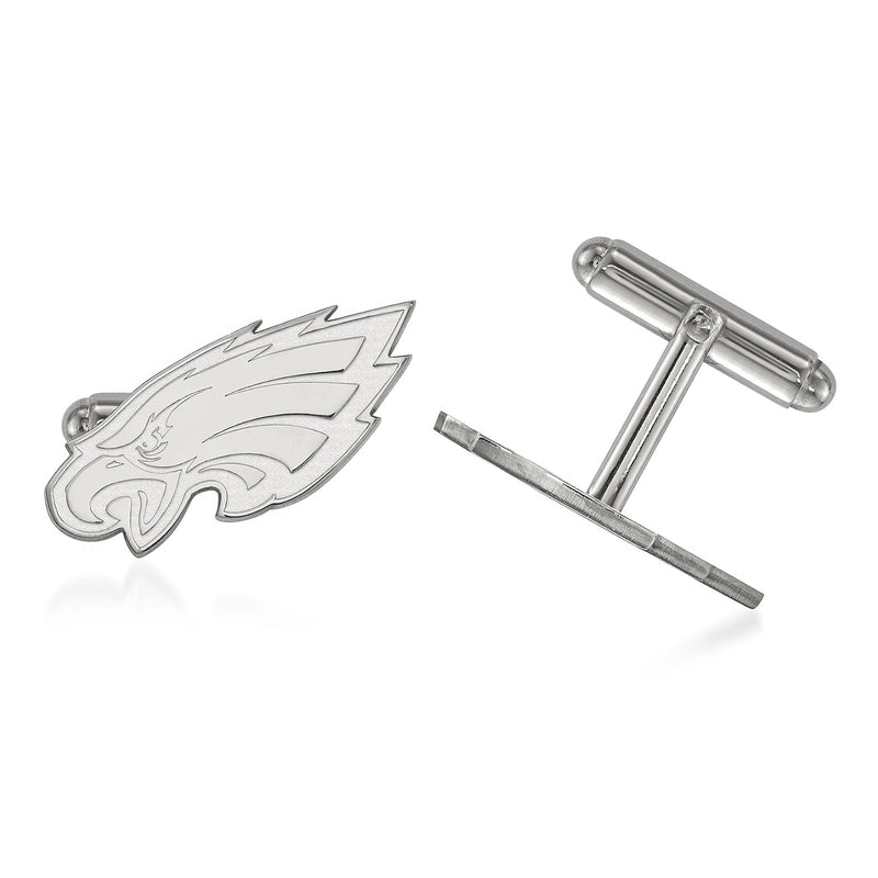 Sterling silver Philadelphia Eagles eagle logo cuff links with hinged posts