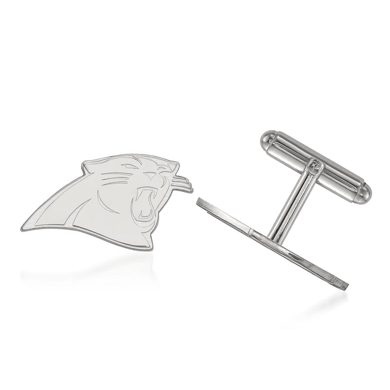 Sterling silver cuff links with Carolina Panthers head logo and bar back