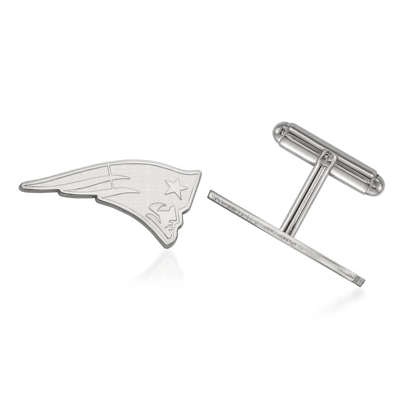 Sterling silver Patriots logo cuff links with bar back